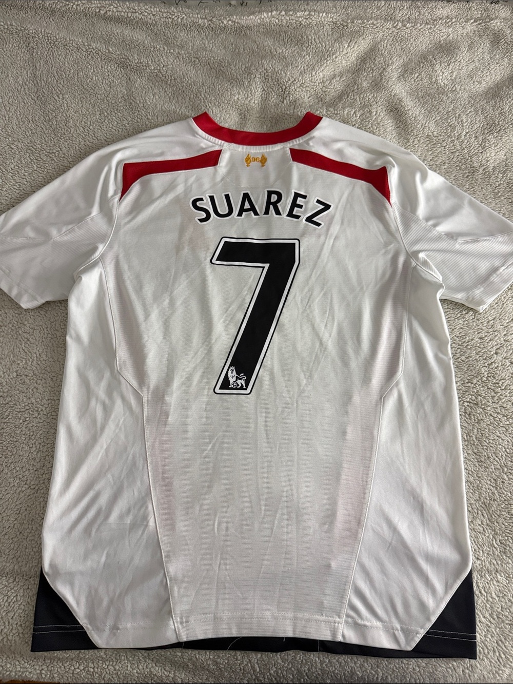 VINTAGE Liverpool FC #7 Luis Suarez 2013/14 Warrior Premier League Away Jersey